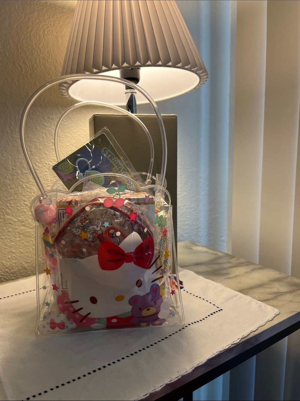 NWT! Hello Kitty Clear Tote Bag with Red Bow and Pink Accents!